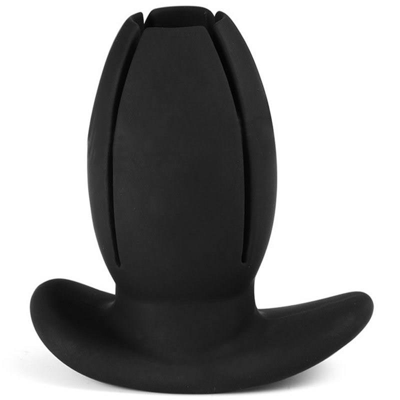 Unisex Realistic Huge Butt Plug Dual Prostate Massager Anal Dildo Enema Tool Hollow Tunnel Voyeur Big Flower Shaped Adult Sex Toy - 8