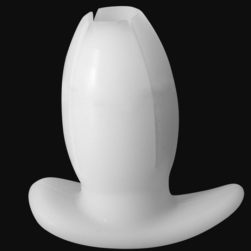 Unisex Realistic Huge Butt Plug Dual Prostate Massager Anal Dildo Enema Tool Hollow Tunnel Voyeur Big Flower Shaped Adult Sex Toy - 7