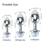 Metal Anal Plug Remote Control Discoloration Led Light Beads Prostate Massager Dildo Butt Sex Toys For Men Women - 4