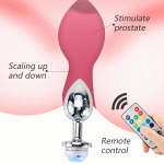 Metal Anal Plug Remote Control Discoloration Led Light Beads Prostate Massager Dildo Butt Sex Toys For Men Women - 3