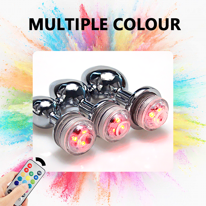 Metal Anal Plug With Remote Control Led Light Beads Prostate And Gspot Massager Unisex Adult Sex Toy - 2