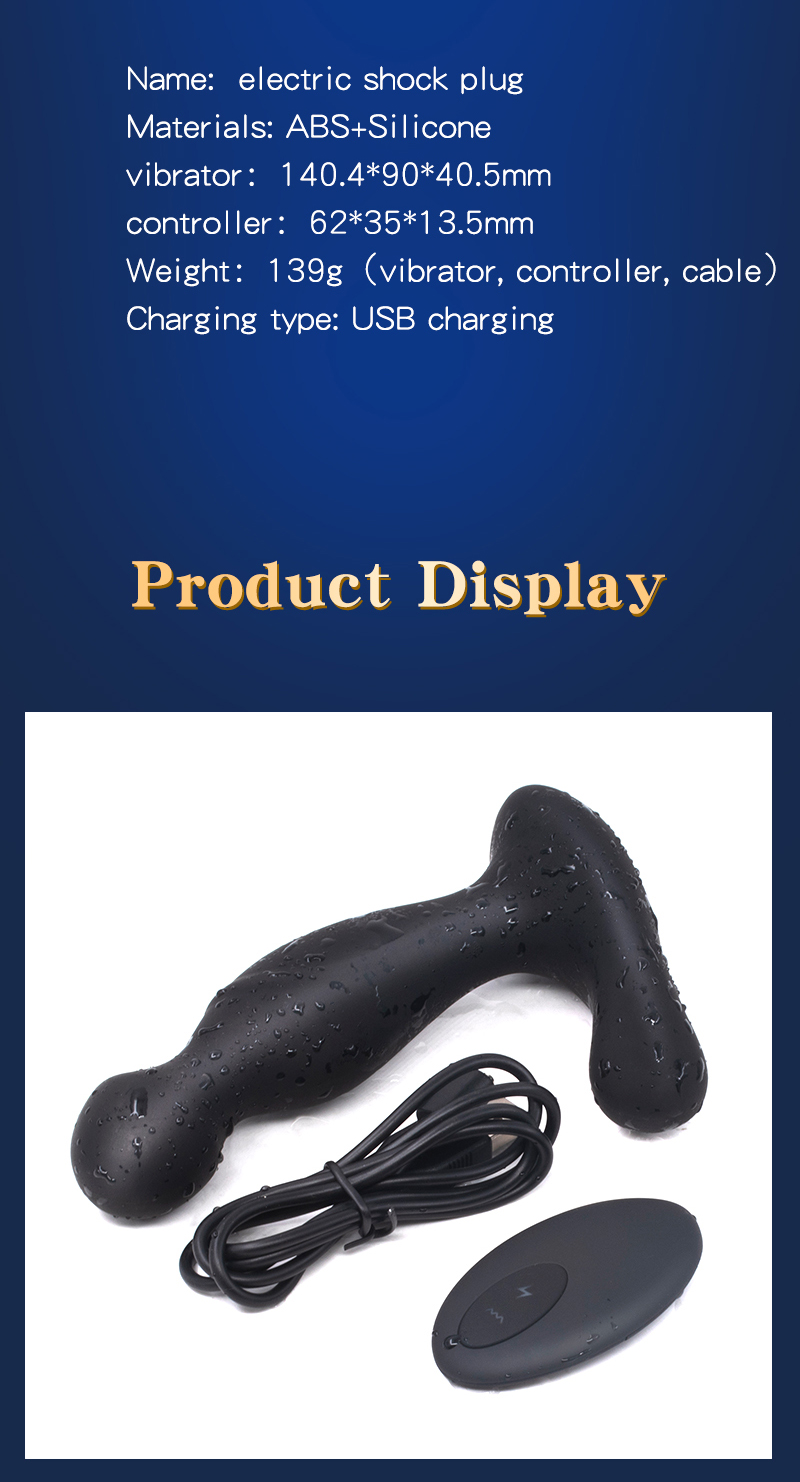 Prostate Massager Anal Plug With 5 Shock Levels Estim Remote Control Vibrating Masturbator For Sexual Wellness - 16