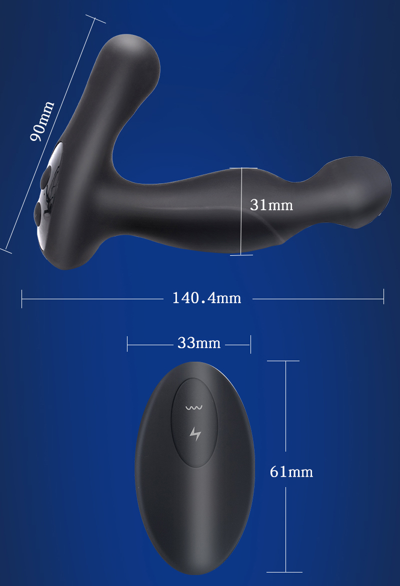 Prostate Massager Anal Plug With 5 Shock Levels Estim Remote Control Vibrating Masturbator For Sexual Wellness - 15