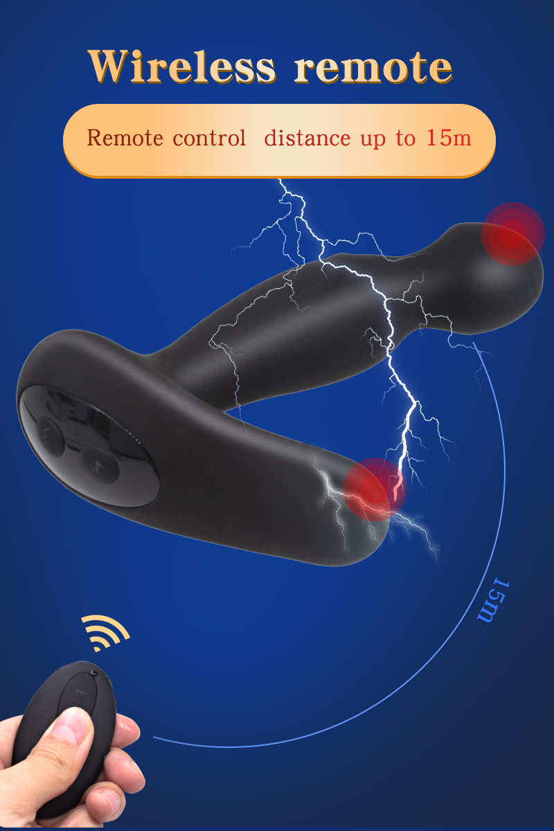 Prostate Massager Anal Plug With 5 Shock Levels Estim Remote Control Vibrating Masturbator For Sexual Wellness - 13