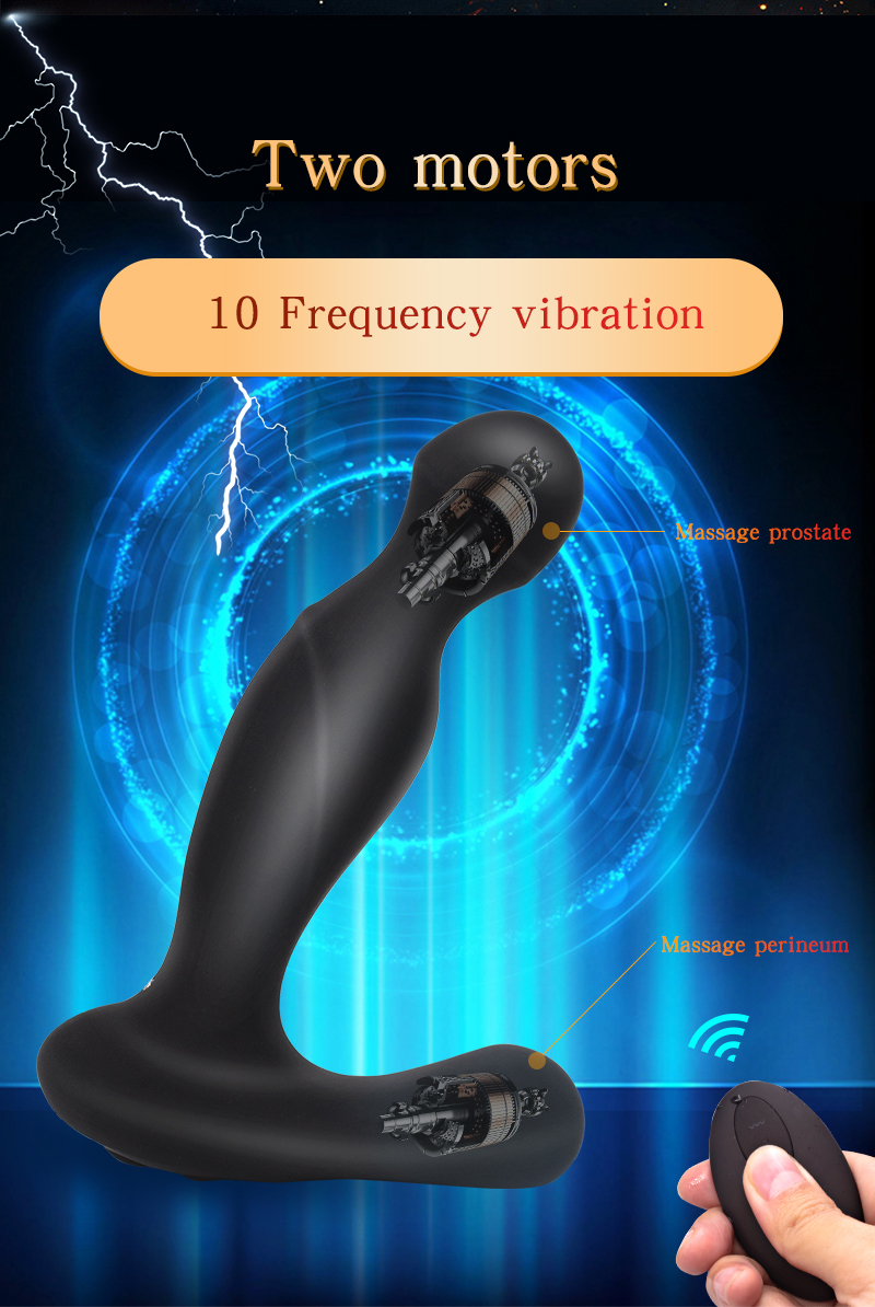 Prostate Massager Anal Plug With 5 Shock Levels Estim Remote Control Vibrating Masturbator For Sexual Wellness - 4