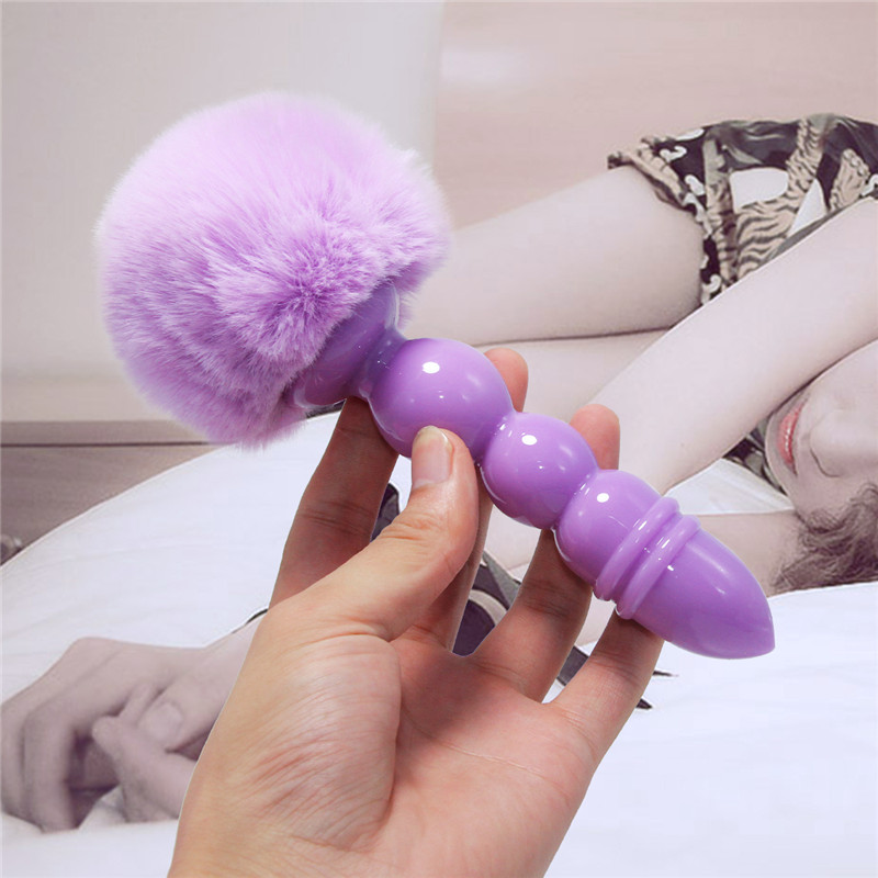 Silicone Anal Dildo Rabbit Tail Plug Beads Erotic Adult Sex Toy For Men Women Couples - 4