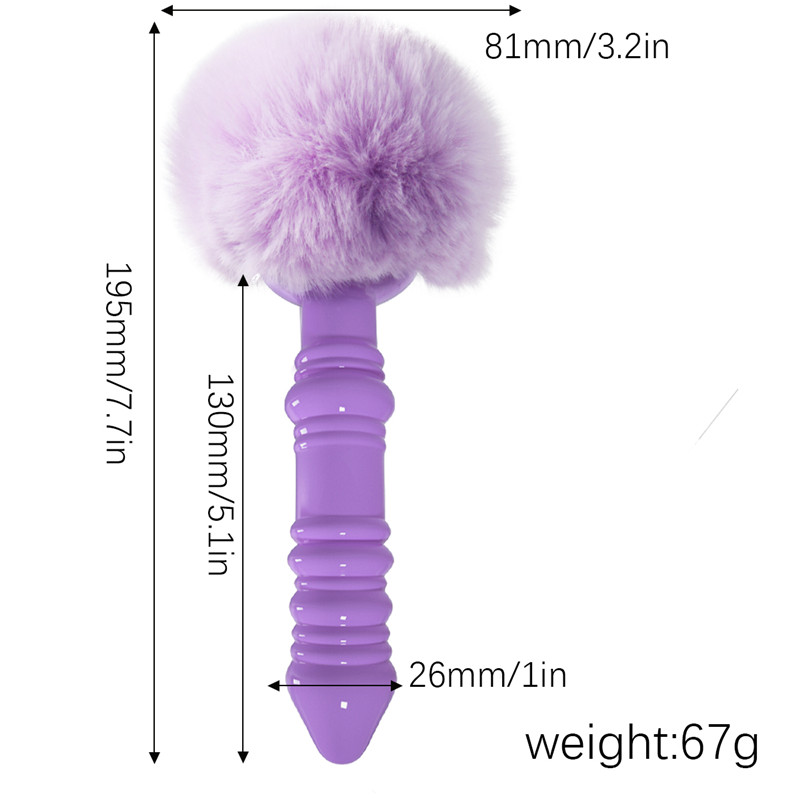 Silicone Anal Dildo Rabbit Tail Plug Beads Erotic Adult Sex Toy For Men Women Couples - 2