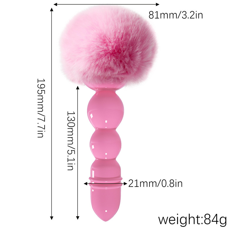 Silicone Anal Dildo Rabbit Tail Plug Beads Erotic Adult Sex Toy For Men Women Couples - 1