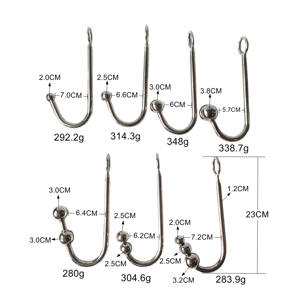 Stainless Steel Adult Anal Hook Plug 8 Style Butt Plug With Clover Beads For Enhanced Pleasure - 10