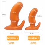 Silver Horn Anal Plug Dual-density Super Huge Butt Plugs Anus Dilation Sex Toys Big Vaginal Silicone Dildo Thick Dildos - 6