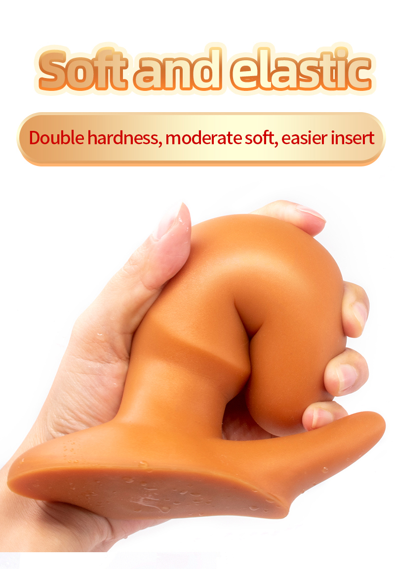 Silver Dualdensity Huge Silicone Anal Plug Vaginal Dildo For Anus Dilation Thick Sex Toys - 7