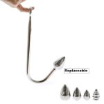 Sm Toys Replaceable Stainless Steel Anal Hook With Beads Hole Metal Butt Plug Anus Fart Putty Slave Prostate Massager Bdsm - 2