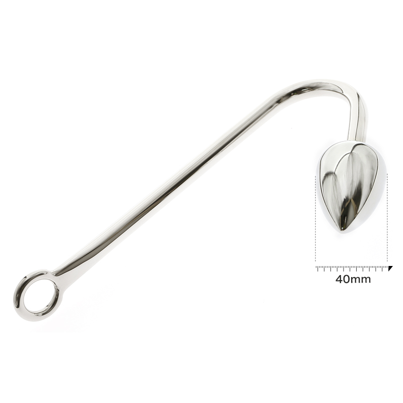 Stainless Steel Bdsm Anal Hook Beaded Metal Butt Plug Prostate Massager With Replaceable Hole - 6