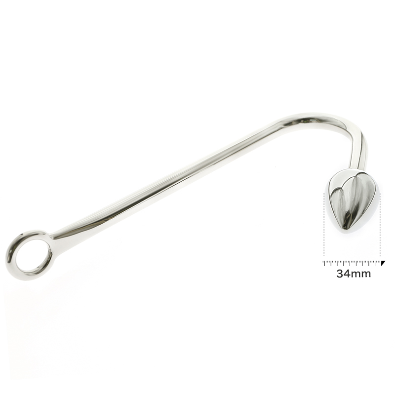 Stainless Steel Bdsm Anal Hook Beaded Metal Butt Plug Prostate Massager With Replaceable Hole - 5