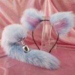 Cute Soft Cat Ears With 40cm Fox Tail Metal Butt Anal Plug Erotic Cosplay Accessories Adult Sex Toys For Couples - 4
