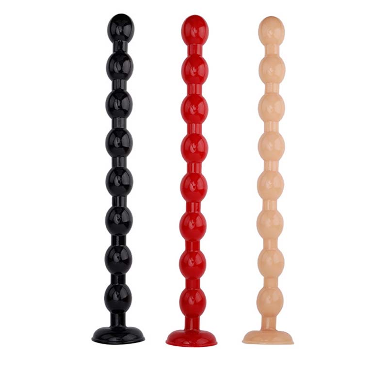 Extralong Soft Silicone Anal Dildo With Pull Beads Suction Base Butt Plug For Women Men Gay Lesbian Bodysafe Colon Massager And Strapon Toy - 8