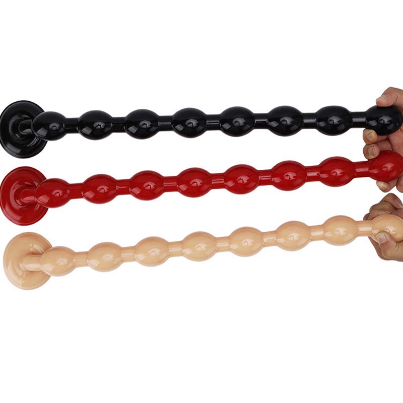 Extralong Soft Silicone Anal Dildo With Pull Beads Suction Base Butt Plug For Women Men Gay Lesbian Bodysafe Colon Massager And Strapon Toy - 3
