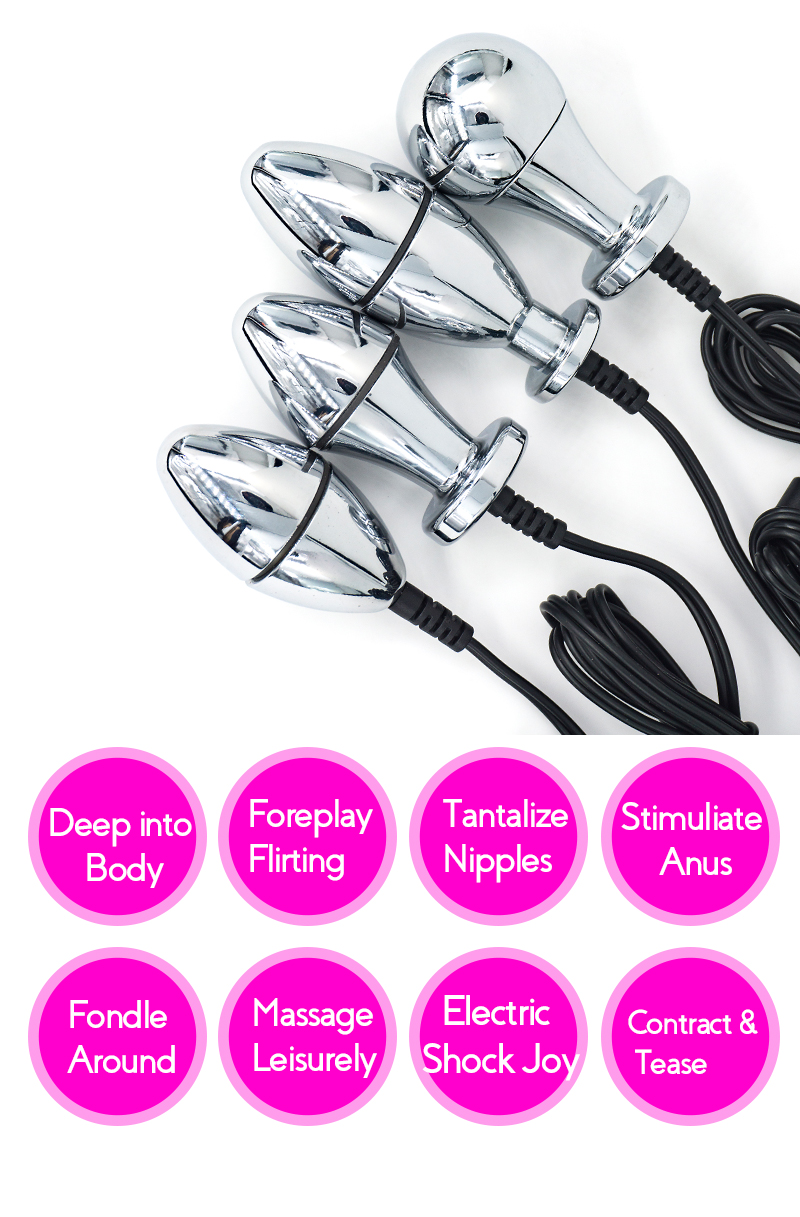 Small Steel Electric Butt Plug Prostate Massager Anal Adult Toy Electro Bdsm Estim Gay Sexual Dildo - 5