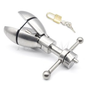 Locking Butt Plug Stainless Steel Stretching Anal With Lock Extension Toys Dilatador Beads Balls - 2
