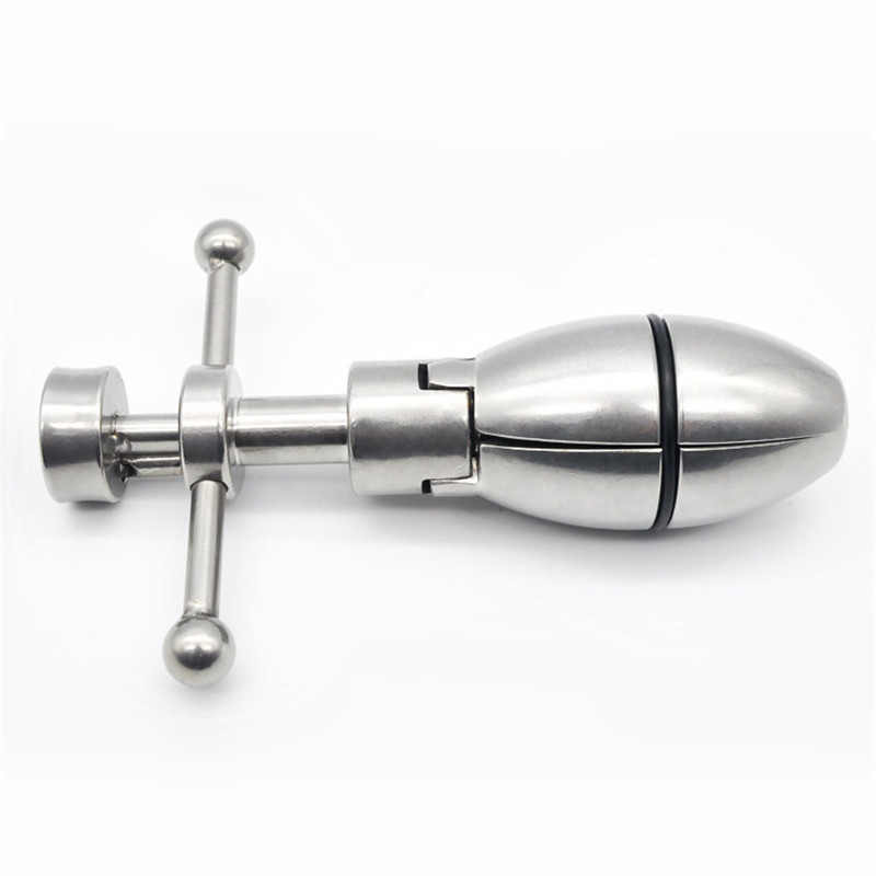 Stainless Steel Locking Butt Plug Anal Stretching Toy With Extension Lock Dilatador Beads Balls - 7