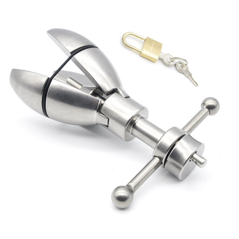 Stainless Steel Locking Butt Plug Anal Stretching Toy With Extension Lock Dilatador Beads Balls - 6