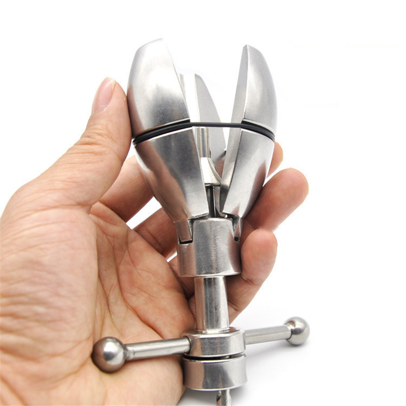 Stainless Steel Locking Butt Plug Anal Stretching Toy With Extension Lock Dilatador Beads Balls - 4