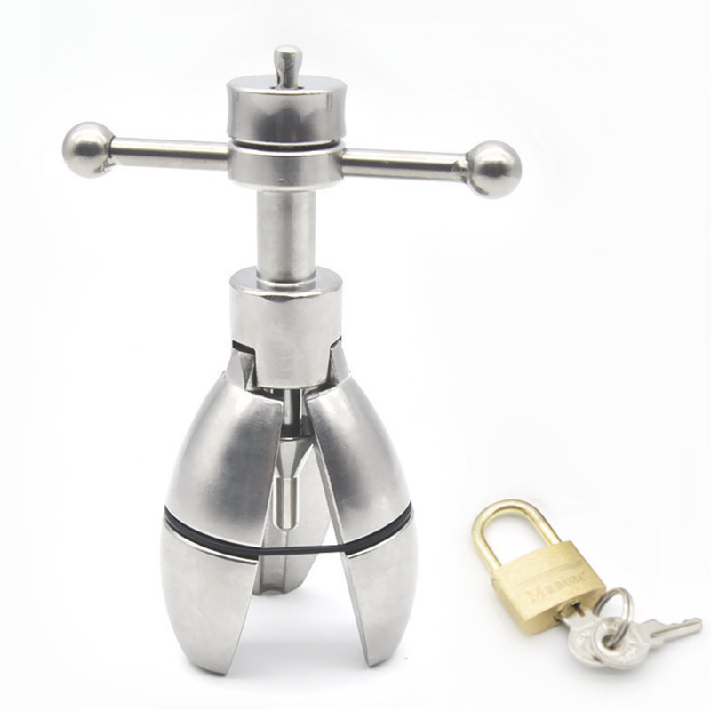 Stainless Steel Locking Butt Plug Anal Stretching Toy With Extension Lock Dilatador Beads Balls - 2
