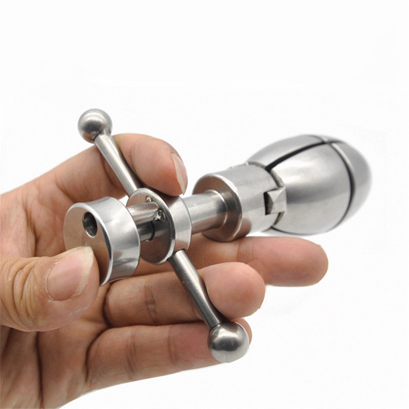 Stainless Steel Locking Butt Plug Anal Stretching Toy With Extension Lock Dilatador Beads Balls - 1