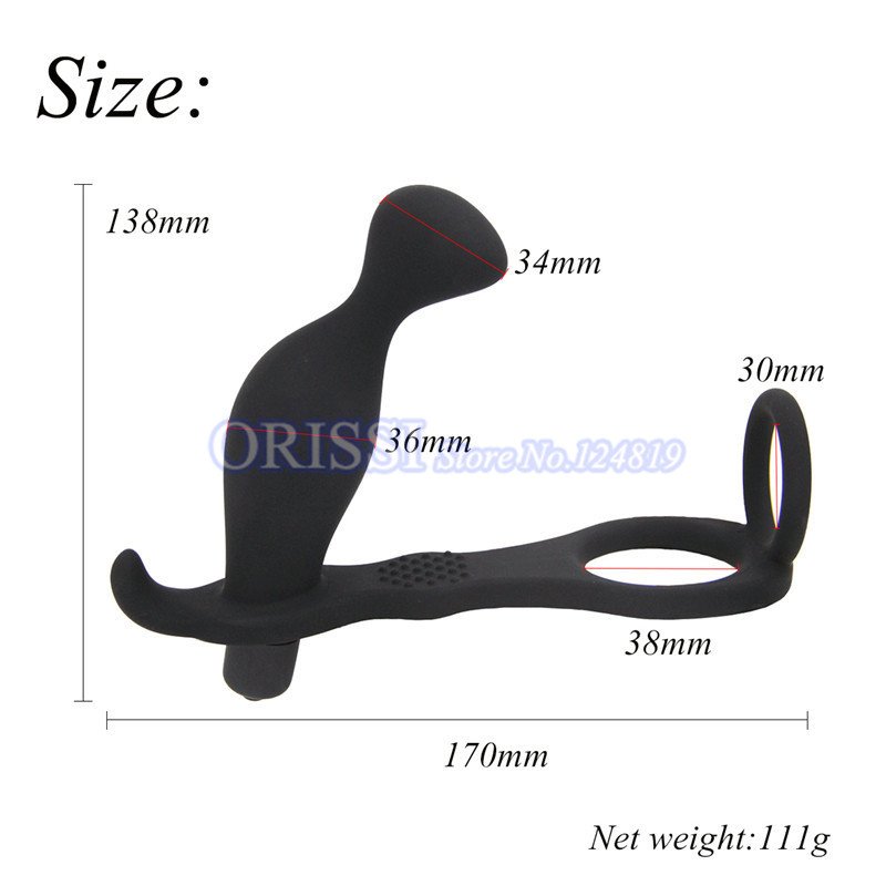 Orissi Mens Prolonged Pleasure Sex Toys Vibrating Prostate Massager Delay Ejaculation Cock Ring Anal Butt Plug - 25