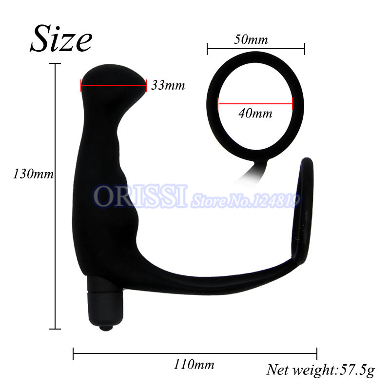 Orissi Mens Prolonged Pleasure Sex Toys Vibrating Prostate Massager Delay Ejaculation Cock Ring Anal Butt Plug - 16
