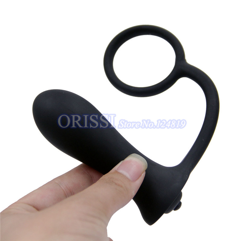 Orissi Mens Prolonged Pleasure Sex Toys Vibrating Prostate Massager Delay Ejaculation Cock Ring Anal Butt Plug - 13
