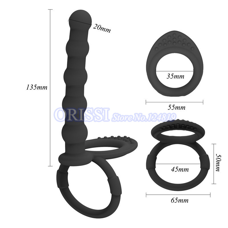 Orissi Mens Prolonged Pleasure Sex Toys Vibrating Prostate Massager Delay Ejaculation Cock Ring Anal Butt Plug - 11