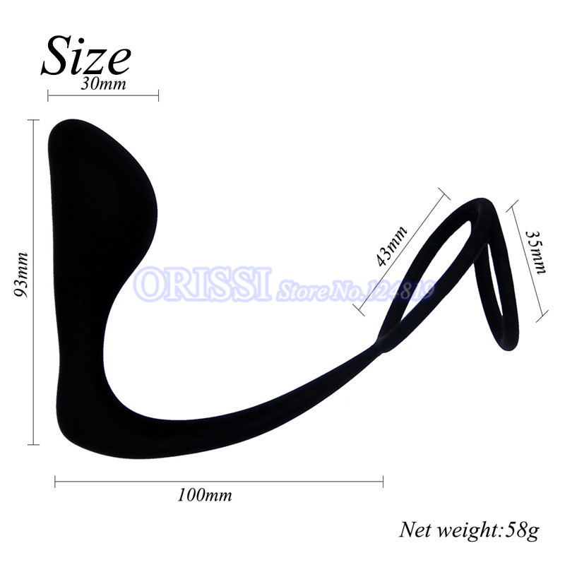 Orissi Mens Prolonged Pleasure Sex Toys Vibrating Prostate Massager Delay Ejaculation Cock Ring Anal Butt Plug - 6