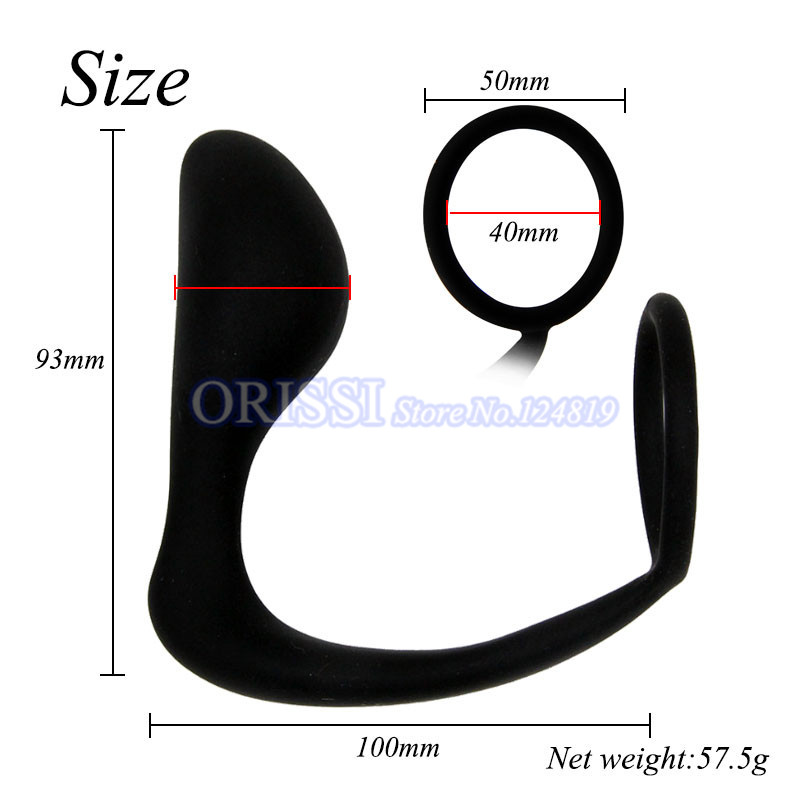 Orissi Mens Prolonged Pleasure Sex Toys Vibrating Prostate Massager Delay Ejaculation Cock Ring Anal Butt Plug - 3