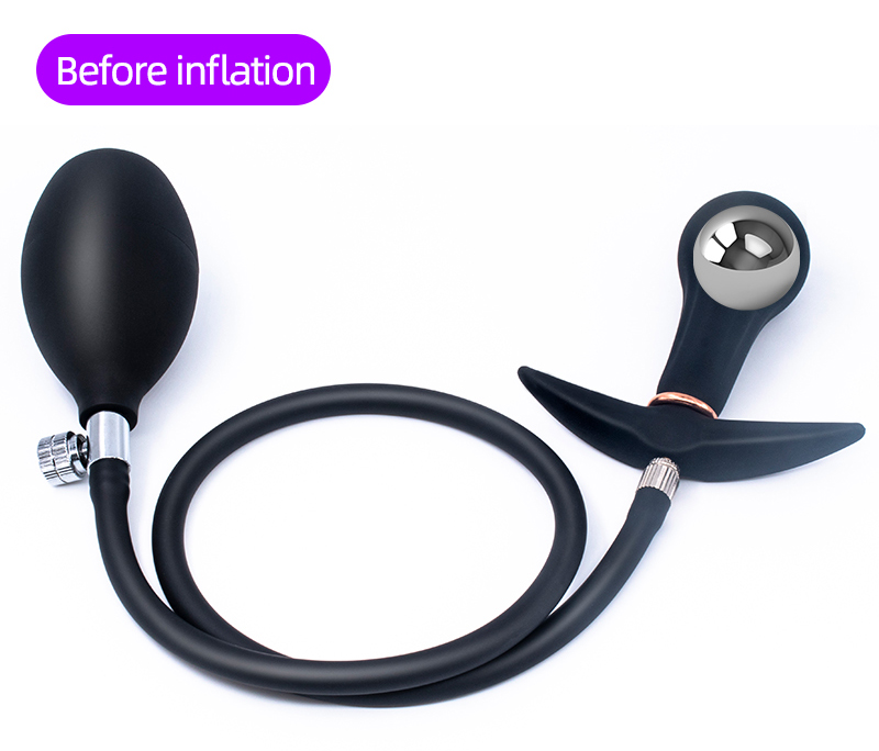 Inflatable Anal Plug With Metal Beads Adjustable Butt Plug Dildo Unisex Adult Sex Toy For Men Women Gay - 4