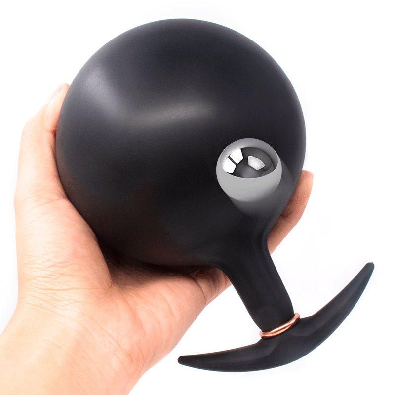 Inflatable Anal Plug With Metal Beads Adjustable Butt Plug Dildo Unisex Adult Sex Toy For Men Women Gay - 2