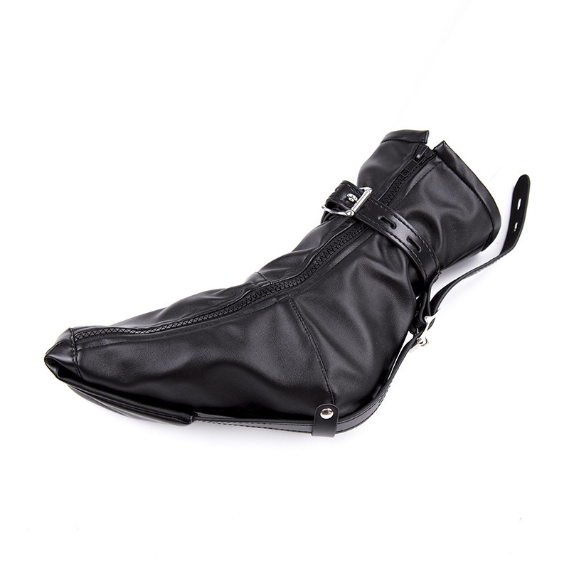 Womens Soft Pu Leather Padded Bdsm Bondage Ankle Cuffs Fetish Foot Restraint Socks Female Booties Legcuffs - 2