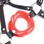 Harness Bondage Oral O Ring Pu Leather Silicone Lip Open Mouth Gag Fixation Head Strap Restraint Bdsm Adult Sex Toys - 3