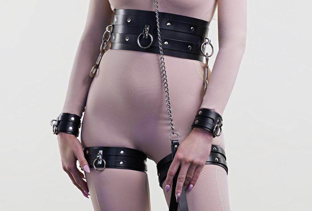 Adult Bdsm Bondage Harness Erotic Couples Restraints Sex Handcuffs Toy Nightclub Roleplay Games - 4