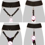Female Bdsm Pants Bondage Chastity Belt Force Orgasm Av Wand Massager Dildo Vibrator Holder Panties Flirting Sex Toys