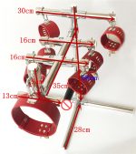 Female Bdsm Bondage Torture Device Stainless Steel Restraints Frame Leather Neck Collar Handcuffs Ankle Cuffs Sex Games Toy - 6