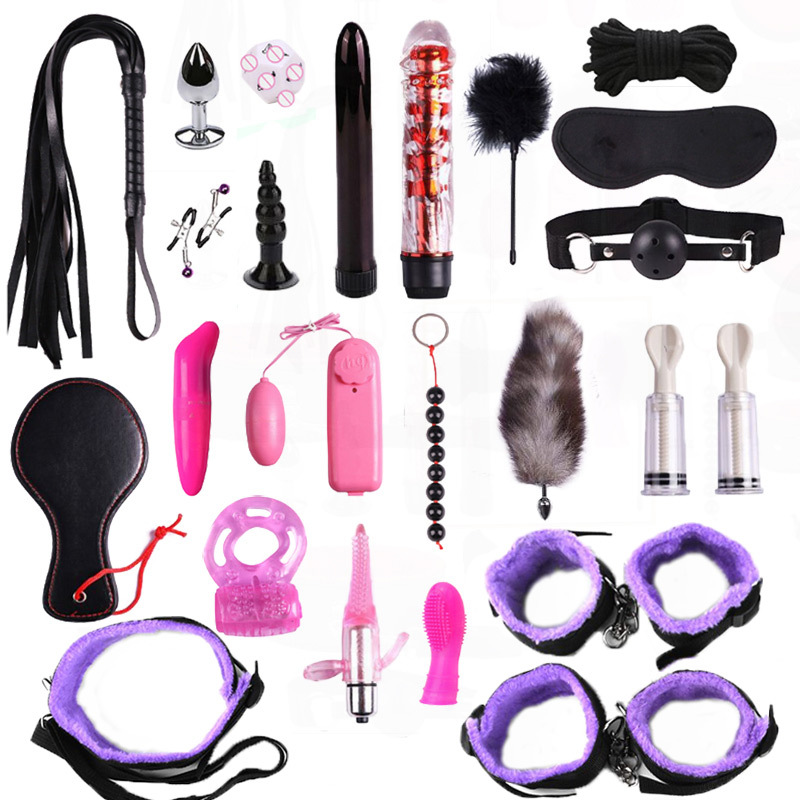 23piece Erotic Bondage Kit In 4 Colors Pu Leather Adult Games Sex Toys For Couples - 7