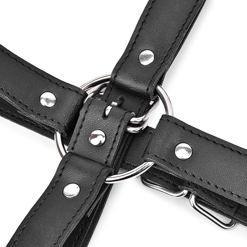 Womens Bdsm Bondage Pu Leather Restraint Lingerie Set Open Bra Flirty Accessories For Sex Slave Role Play - 7