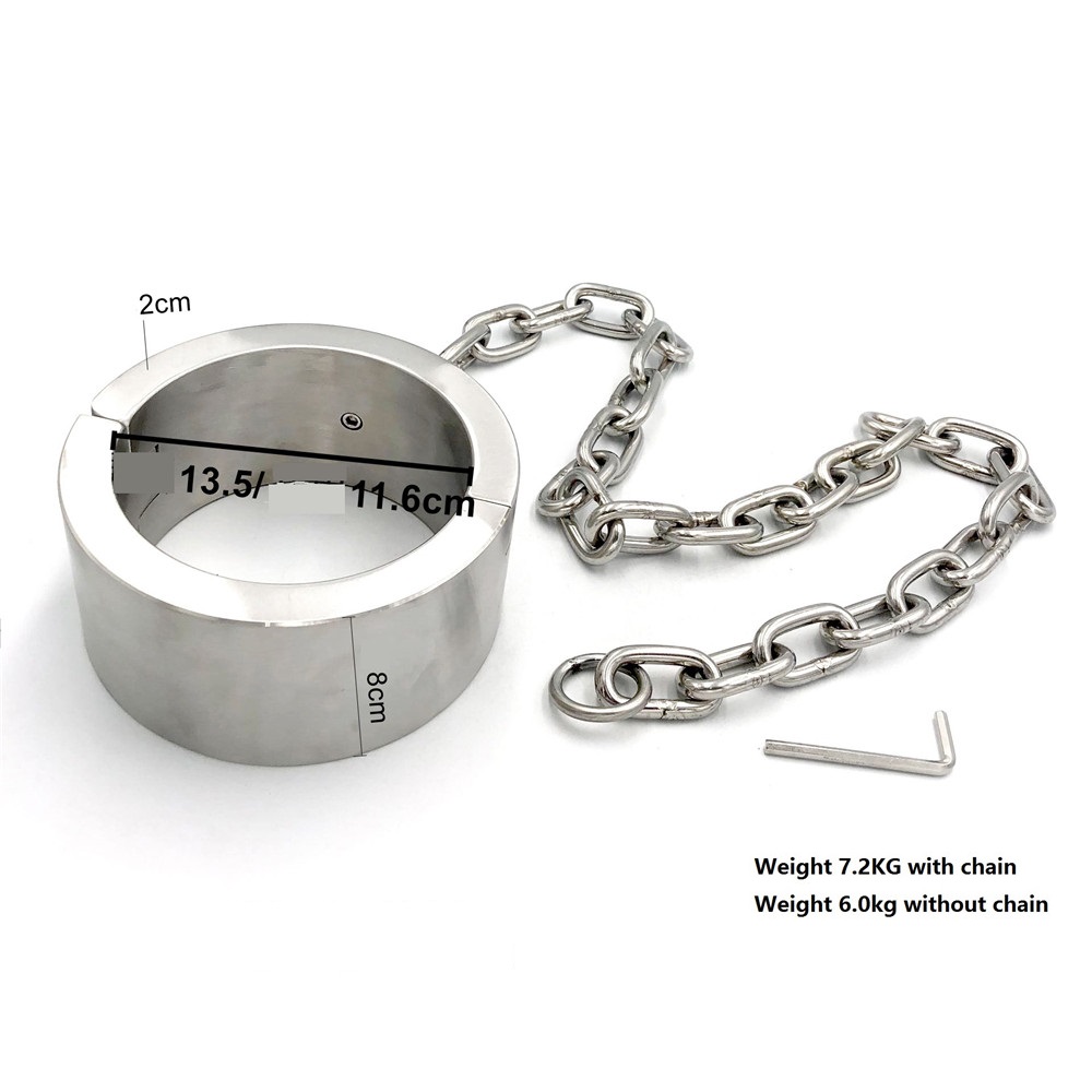 7kg Stainless Steel Bdsm Collar Heavyduty Bondage Neck Restraint Chain Adult Fetish Sex Toy For Men And Women - 17
