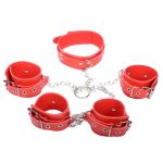 Sex Bondage Pu Leather Collar Bdsm Restraints Backhand Handcuffs And Arm Cuffs With Chain Tools For Couples Position - 3