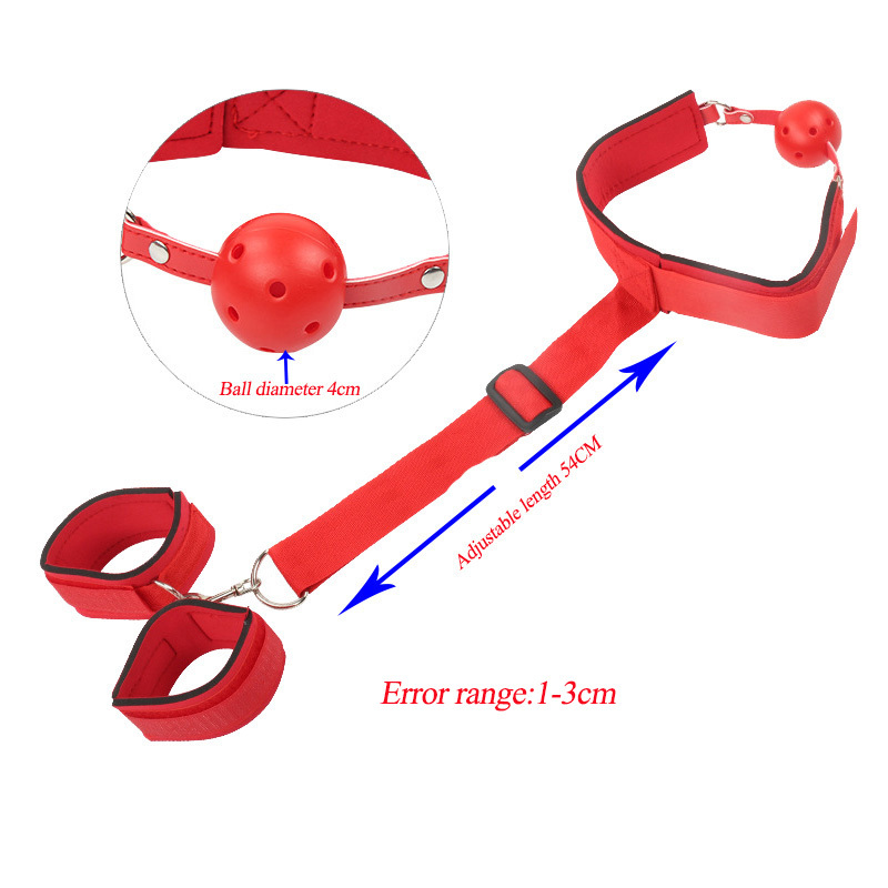Erotic Bdsm Bondage Kit For Couples Handcuffs Restraints Mouth Ball Gag Sm Slave Play Toys - 7