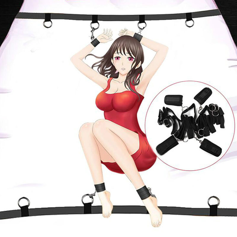 Bdsm Under Bed Restraint Set Adult Couples Sex Toy Kit Handcuffs And Ankle Cuffs For Sensual Bondage Play - 1