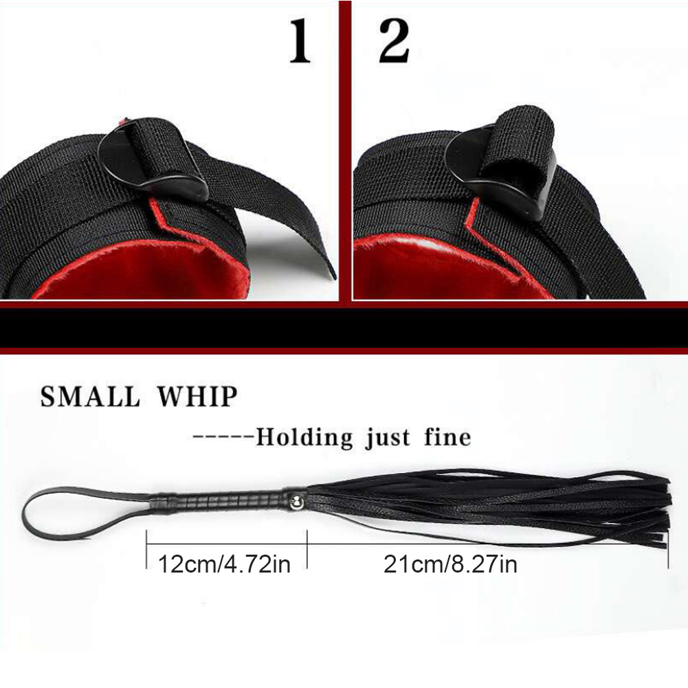 19piece Deluxe Bondage Swing Set Adult Sex Toys Leather And Nylon Plush Sexy Restraints Kit - 9