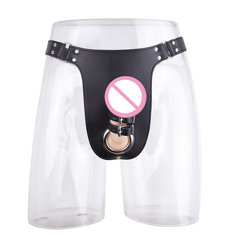 Pu Leather Mens Erotic Underwear Bdsm Fetish Restraint Penis Bondage Toy Adult Sex Products - 1