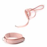 Pink Leather Neck Collar With Leash Sm Slave Harness Sex Game For Couples Bdsm Bondage Restraints Strap Tools Sales